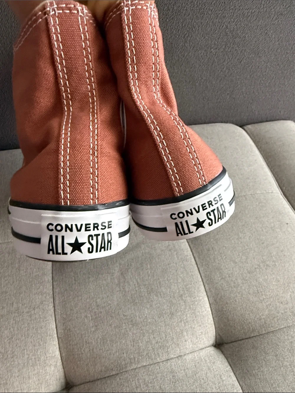 Converse High-Top Canvas Sneakers in Rust Orange -